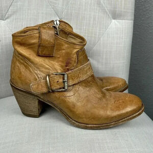 Steven by Steve Madden Brown Leather Boots Booties sz 8 Made in Italy Freebird